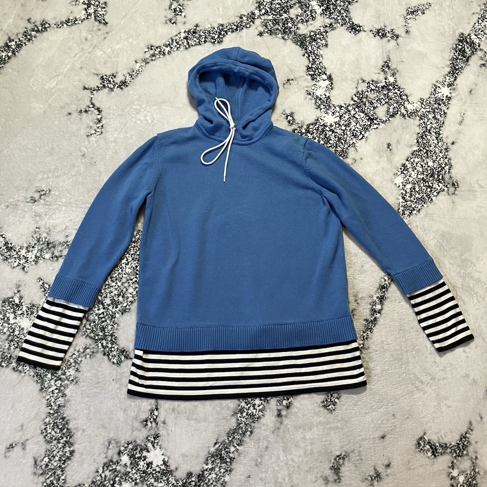 Michael Kors Collection Cashmere‎ Sweater Womens Size Medium Blue Hooded